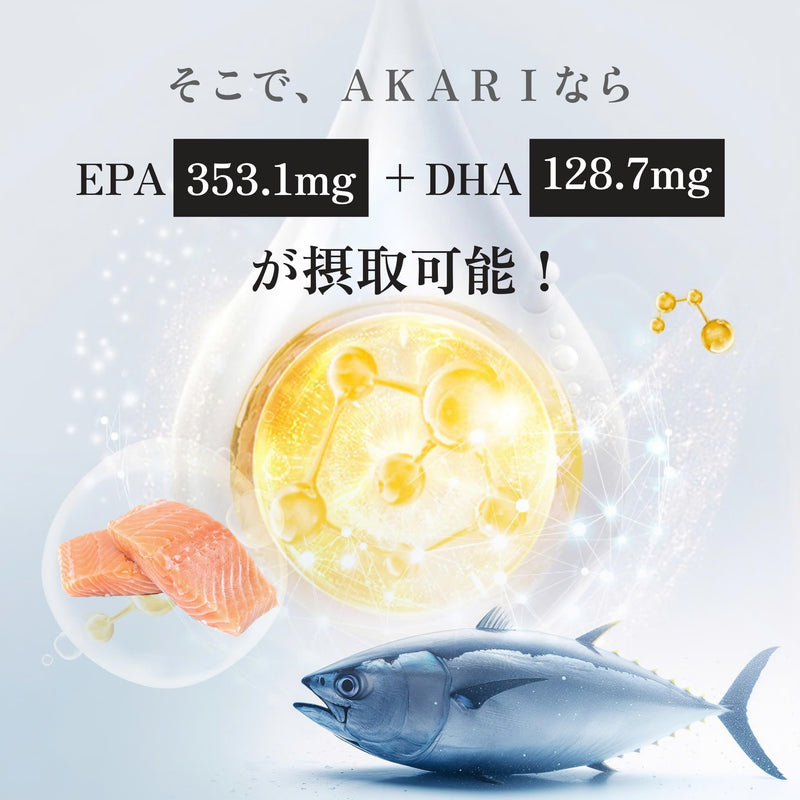 国産イワシ油 オメガ3脂肪酸 AKARI (300粒入り)